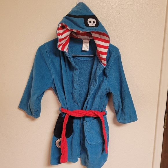 Blue Pirate Hooded Robe with Red Belt - Picture 1 of 4